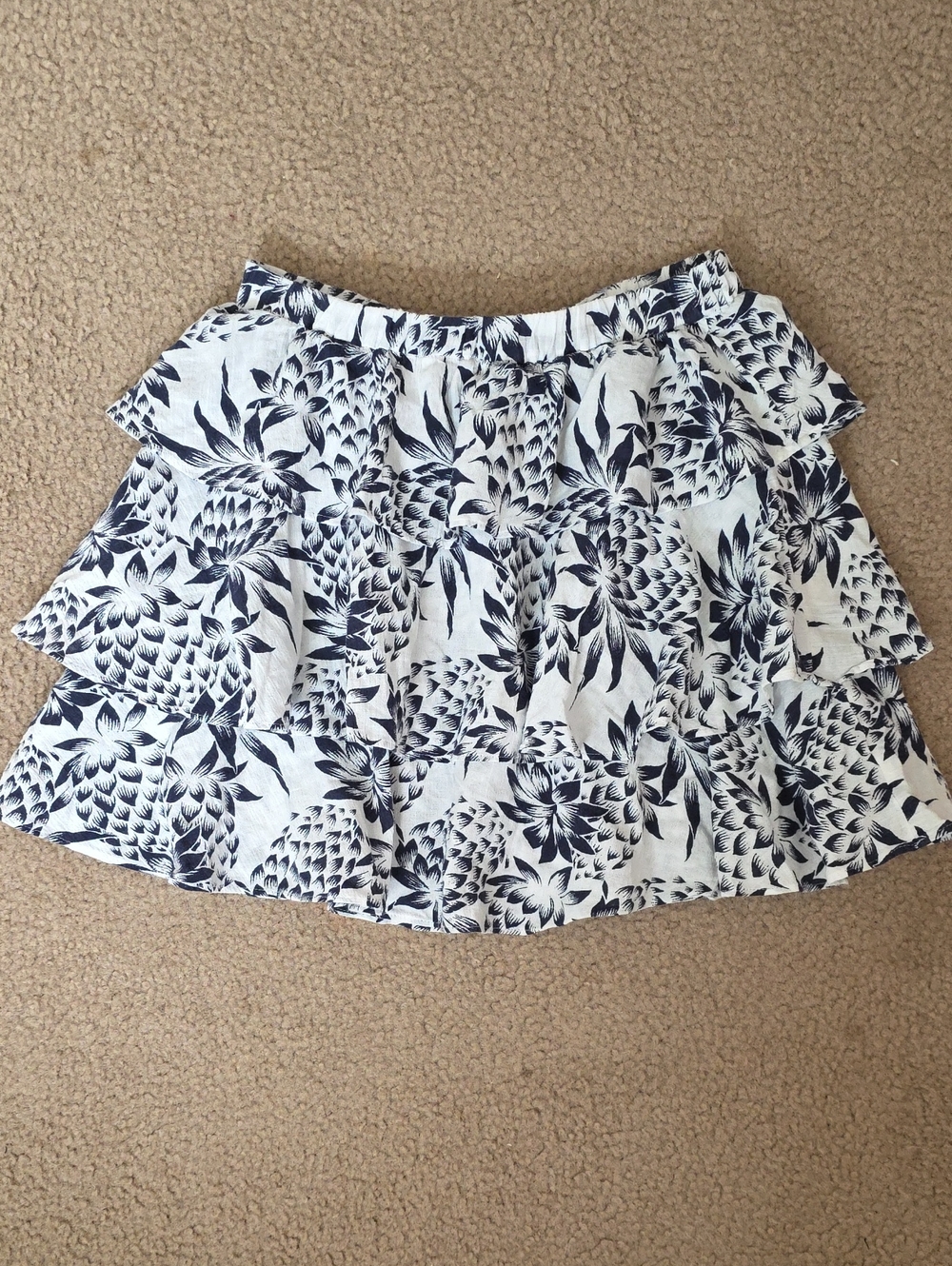 Crewcuts Girls Blue White Tropical Tiered Skirt - Size 12